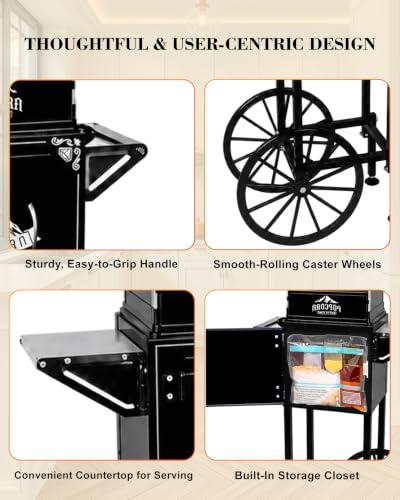 Image of 10 Oz Popcorn Machine with Cart for Home Party Office