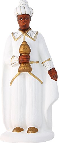 Arterra - Santons de Provence - Roi Mage Noir Balthazar Les Blancs Collection 9 cm