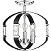 Golden Lighting 1374-SF CH-BLK Ariana Semi-Flush, Chrome