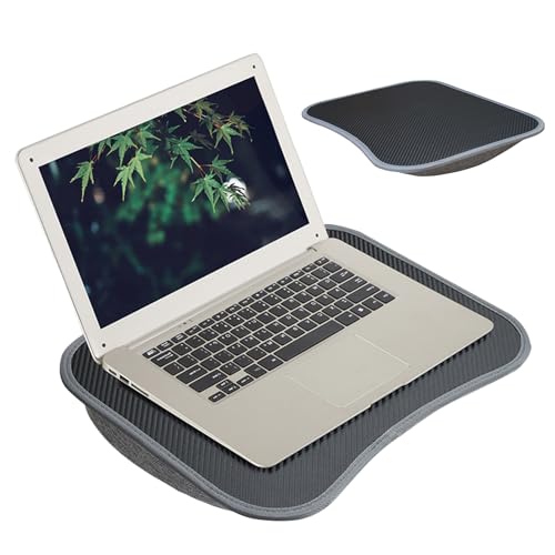 Escritorio Portátil con Cojín: Bandeja De Madera para Computadora Portátil, Reposamuñecas, Soporte para Computadora Portáti, Almohada Acolchada, Mesa De Regazo para Cama, Sofá, Trabajo, Estud
