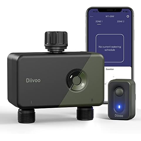 Diivoo Programador Riego WiFi 2 Zona con Gateway RFID Cover