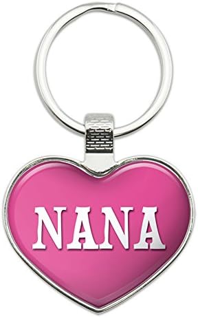 Metal Keychain Key Chain Ring Pink I Love Heart Names Female N Na - Nana