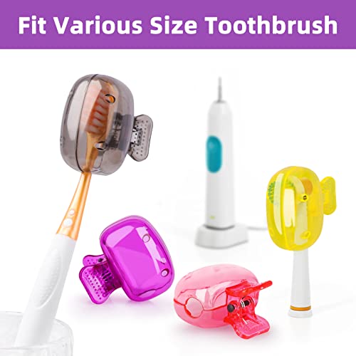 Eaezerav 4 Pack Toothbrush Covers Caps, Toothbrush Protector Toothbrush Coverings Clips Portable Plastic Toothbrush Head Case For Travel, Business, Camping, School, Home #TOP3