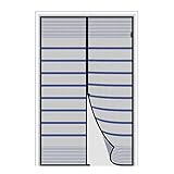 MAGZO Magnet Fliegengitter Tür 90 X 200 CM, Insektenschutz Balkontür Schiebetür, Wohnzimmer und Terrassentür, Ohne Bohren, Grau