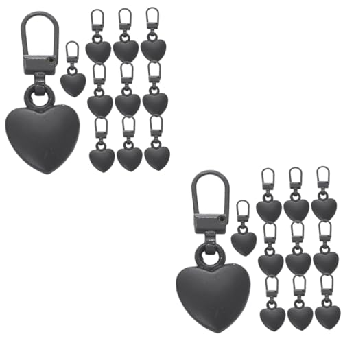 EXCEART Lot de 2 Tirettes de Fermeture Éclair T Mirctri Kit de Réparation pour Fermetures à Glissière Amovibles 12 Pièces