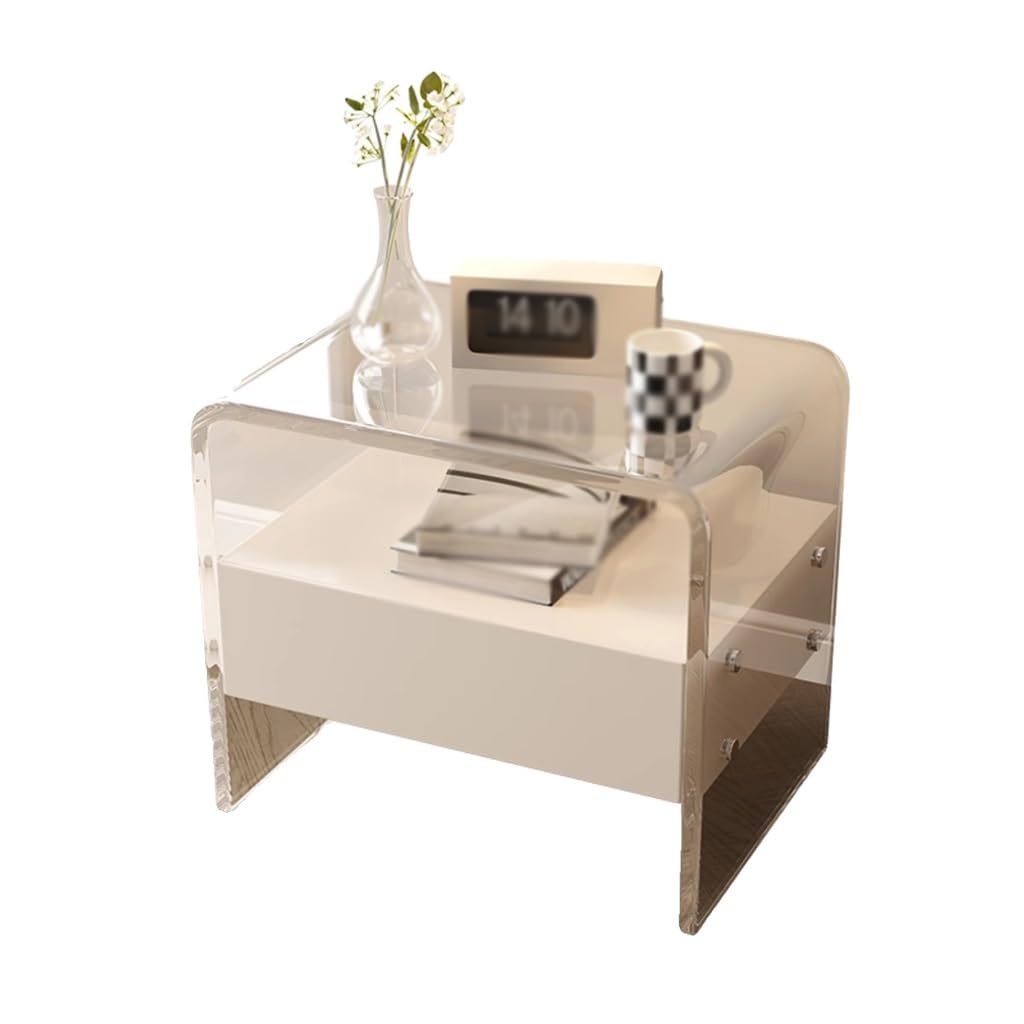 Table de chevet en acrylique TUSUOD pour une chambre à coucher minimaliste et moderne