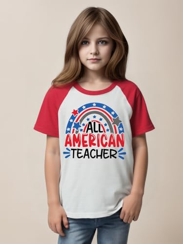 Girls 4th of July Shirt Star Cat, Rainbow and 1776 Map Tees Toddler American Flag Independence Patriotic Kids T-Shirt3