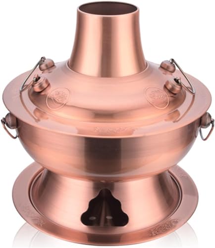 INUUXLG Chinese Hot Pot Chinese Hot Pot Stainless Steel Outdoor Cookware Stove Shabu Pot Soup Pot for Home Cookware Hot Pot(Gold,34cm) (Gold 34cm) (A 32cm)