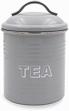 Lesser & Pavey New Sweet Home Tea Canister, Metal, Grey, 11 x 11 x 19 cm