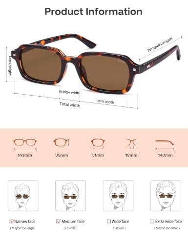 Image of SOJOS Trendy Rectangle Polarized Sunglasses Womens Mens SJ2610