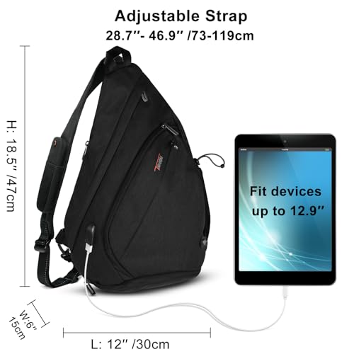 Mochila de bandolera para mujer deportiva 19L negro miniatura 5
