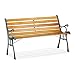 Produktbild Relaxdays Gartenbank, 2-Sitzer, Holzstreben, Gusseisen, Outdoor, Balkon & Terrasse, Bank HBT 73,5 x 126 x 52,5 cm, natur