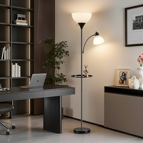 Image of 72 inch Floor Lamp with Table, Adjustable Reading Lights,Torchiere Floor Lamps