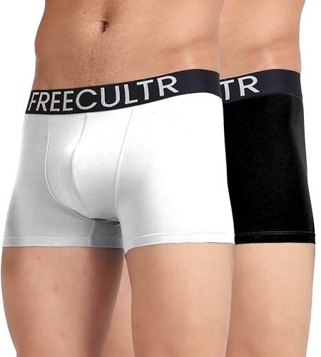 Image of Freecultr Organic Cotton Elastane Stretch Underwear for Men Breathable Comfortable Trunks Innerwear Sweat Absorbing Undergarments with Ultrasoft Waistband