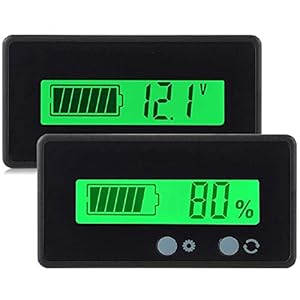 2 stuks LCD-batterijcapaciteit monitor gauge meter, waterdicht 12 V/24 V lithium batterij capaciteit tester spanning…