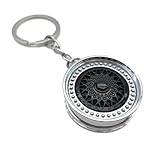 Satisfied Incorporated Keychain Mesh Style 5 RS RC090 Wheel Rim Gold Black Silver Cool Automotive JDM (black), Medium