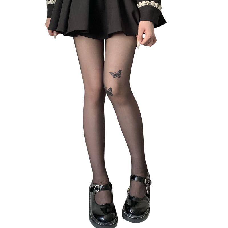 New black stockings pure anti hook stockings children spring and autumn socks butterfly silk pantyhose