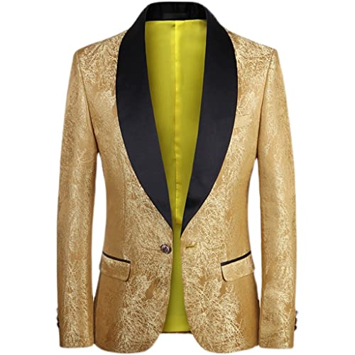 Männer Business Casual Slim Anzug 2 Stück Sets Blumen Bedruckt Smoking Hochzeit formelle Kleidung Blazer Blumenmantel (Farbe: A, Größe: L-Code) – Bild 3