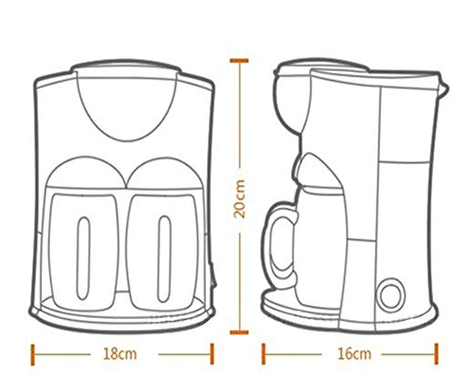 GaoF Kaffeemaschine Espressokaffee, Haushaltstropfen Automatische Teemaschine Kleine Mini-Doppel-Tasse Amerikanische… – Bild 8