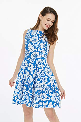 Image of Hawaii Hangover Family Matching Clothes, Classic Vintage Hibiscus Blue | Family matching Hawaiian outfits, Classic Vintage Hibiscus Blue, 100% cotton, machine washable, tropical floral print, luaus