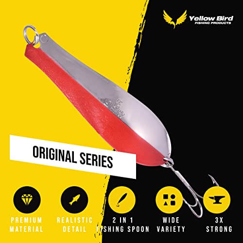 Doctor Spoons Orginal Fishing Lures Series - Made In Usa - Saltwater & Freshwater - Eagle Claw Hook - Walleye, Bass, Northern, Pike, Salmon, Trout, Striper & More - Casting, Jigging, Trolling 5 Pack #TOP4