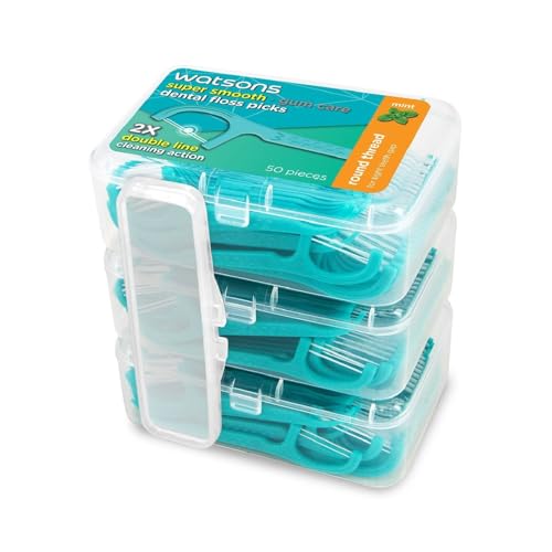 WATSONS Super Smooth Mint Dental Floss Picks 50s x 3 Boxes