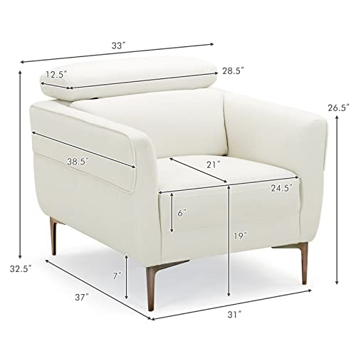 Sillón Plegable Ajustable Blanco miniatura 3