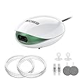 NICREW UFO Aquarium Air Pump, Ultra Silent Air Aerator Pump for Fish Tank, Oxygen Pump with Dual Outlets, Accessories Included, 2.5W