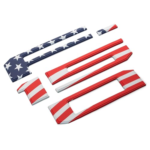 EyeCatcher Premium Tailgate Letter Insert Kit for 2021-2026 Ford F-150 (RWB USA Flag)