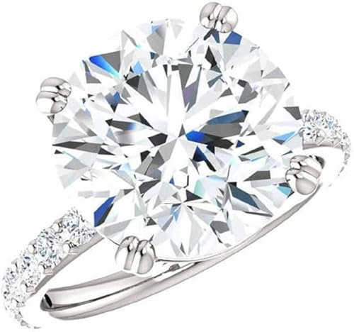8CT-12CT Round Moissanite Engagement Ring Wedding Eternity Band Vintage Solitaire Halo Setting Silver Jewelry Anniversary Promise Vintage Ring2