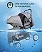Double Stroller for Infant Toddler, Foldable Double Baby Stroller with Tandem Seating and Adjustable Backrest - Extra Gift Toys/Mosquito Net/Sleeping Mats/ 2 Hooks/ 2 Cotton Pads（Grey）