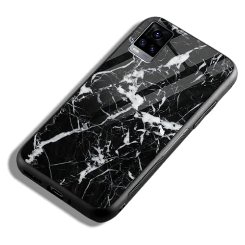 Image of COLORflow Back Cover Compatible with Vivo V20 | Black Marble White | Shockproof TPU Bumper Cover with Camera Protection Back Cover Compatible with Vivo V20