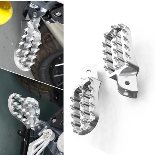 オートバイ用フットレスト ワイドフットペグ R1250GS 2019-2023 2022 2021 2020 バイク用フットレストペダルアクセサリー ペグ拡大(Silver)