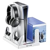 Supporto per PS5 /PS5 Slim /PS5 Pro Disc e Digital con ventilatore