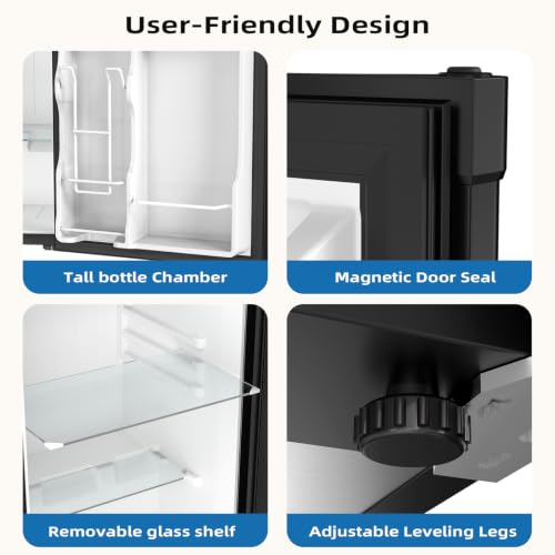 Image of Antarctic Star 3.2 Cu.Ft. Compact Refrigerator,Single Door Mini Fridge with Adjustable Thermostat,Low noise for Apartment,Dorm,Office,BLACK