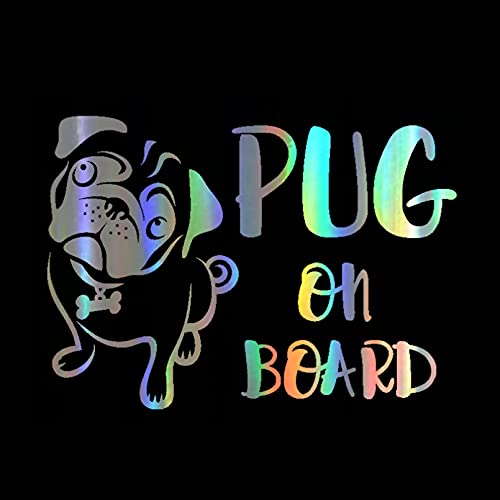 SCSHY Engomada del Coche Divertido Pug A Bordo Cover