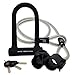 White Rock Gear Bike U Lock and Cable - Heavy Duty 16mm Bicycle Lock with 45" Steel Flex Cable and 3 Keys + Mounting Bracket - Durable and Anti-Theft