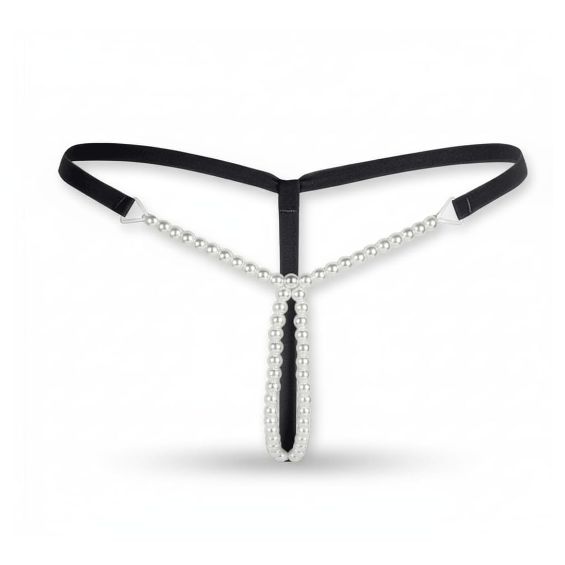 Womens Exotic Pearl String Crotchless Thong Ultra Sexy Lingerie for Honeymoon & Intimate Nights