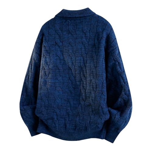 PRTM Fake Two Piece Stand Collar Sweater Long Sleeve Cable Knit Relaxed Daily Style Pullover2