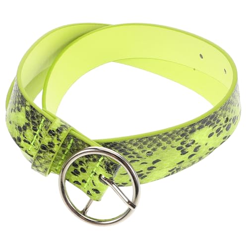 BESTYASH Cinturón Con Estampado De Serpiente Cinturones Para Mujer Cinturones Elegantes Para Mujer Cinturón Estampado Cinturon Punk Green Imitación De Cuero