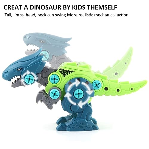 Umadiya® Branded Take Apart Dinosaur Toys, Pack of 4 Dinosaurs with Screwdrivers, Dino Kids Building Learning Toys, STEM Toy for Boys and Girls, 3 4 5 6 7 8 Year Old Boys and Girls (Dino-4)