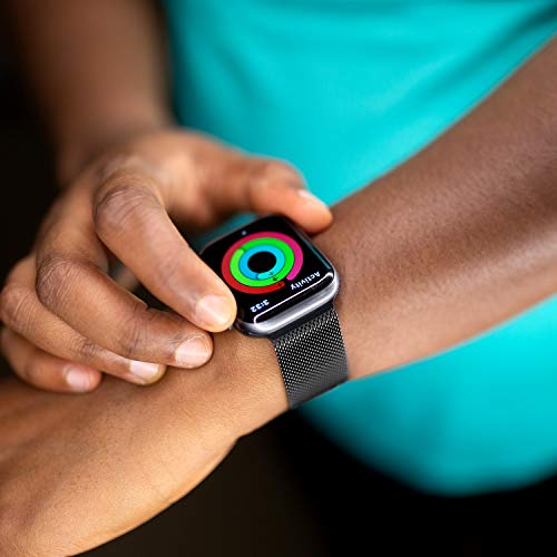 Magnetic Watch Band Compatible for Apple Watch Bands 38mm 40mm 42mm 44mm，2 Pack Replacement Milanese Bands for iwatch Iseries 6 series 3 series SE , Loop Stainless Steel Mesh Metal Balck Sliver Rose Gold Blue Pink - Thumbnail 5