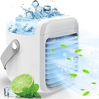Portable Air Conditioners,Mini Air Conditioner Battery Powered AC with 7 LED Lights, Evaporative Air Cooler for Car Camping Tent Bedroom Office Outdoor