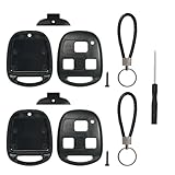 SUPALAND Key Fob Shell Case fits for Lexus RX350 RX330 RX300 RX400h RX450h ES300 ES330 GS300 GS400 GS430 GX470 IS300 IS330 LS400 LS430 LX470 SC400 SC300 Keyless Entry Key Fob Cover Housing (Pack 2)