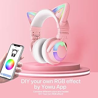 YOWU Casque d’écoute de Chat RVB sans Fil 5.0 avec Micro intégré, éclairage et Effet Personnalisables Via Application… - Les Beatles, Paul McCartney, John Lennon, RIngo Starr, George Harrison YOWU Casque d'écoute de Chat RVB sans Fil 5.0 avec Micro intégré, éclairage et Effet Personnalisables Via Application… – Image 5