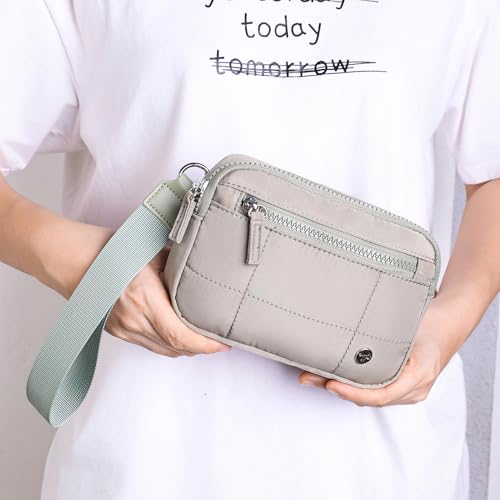 Image of Haytijoe Small Wristlet Wallets for Women Valentines Day Gifts RFID Blocking Travel Wallet Quilted Nylon Phone Purse
