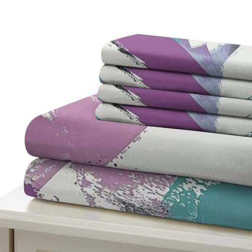 Housse de couette géométrie 3D parure de lit microfibre 140x200