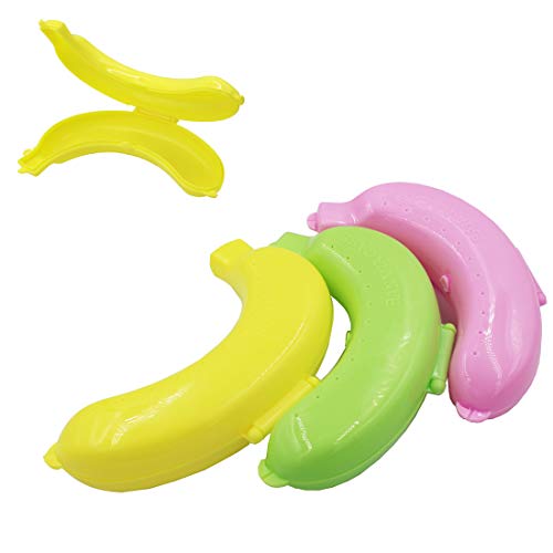 VICSPORT 3 Piezas Banana Funda, portátil Cute Banana Holder Outdoor Travel Protector