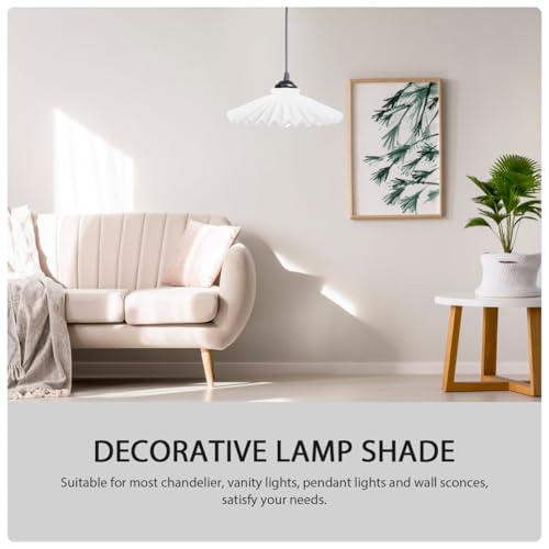 Image of Angoily Ceramic Pendant Lampshade 8.26X8.26X2.36In White Hanging Lamp Cover for Chandelier Ceiling Light and Vanity Lighting
