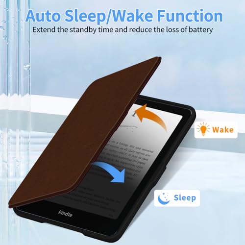 Image of Sanyetral Premium PU Leather Protective Case with Auto Wake /Sleep Function -Brown